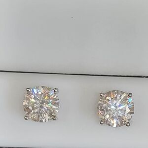 Dazzling 2.4ctw Sterling Silver Moissanite Stud Earrings